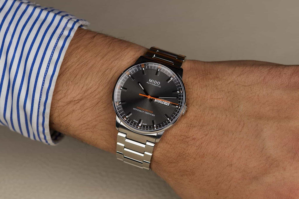 Buy Shop Mido Commander II Automatic Chronometer Grey Dial Silver Steel Strap Watch For Men - M021.431.11.061.01 USA Online