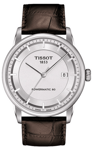 Buy Shop Tissot Luxury Powermatic 80 Silver Dial Brown Leather Strap Watch For Men - T086.407.16.031.00 USA Online