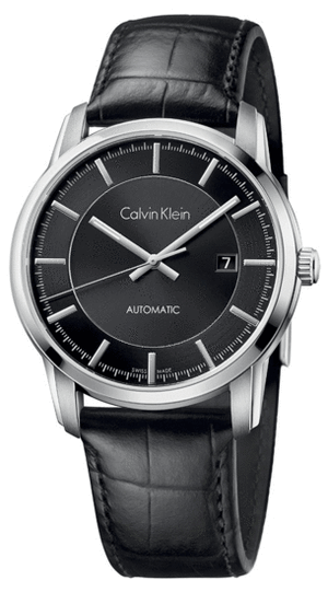 Buy Shop Calvin Klein Infinity Automatic Black Dial Black Leather Strap Watch for Men - K5S341C1 USA Online