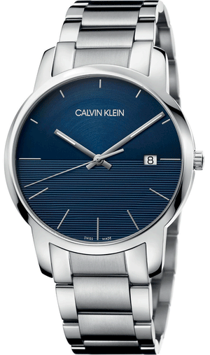 Buy Shop Calvin Klein City Blue Dial Silver Steel Strap Watch for Men - K2G2G14Q USA Online