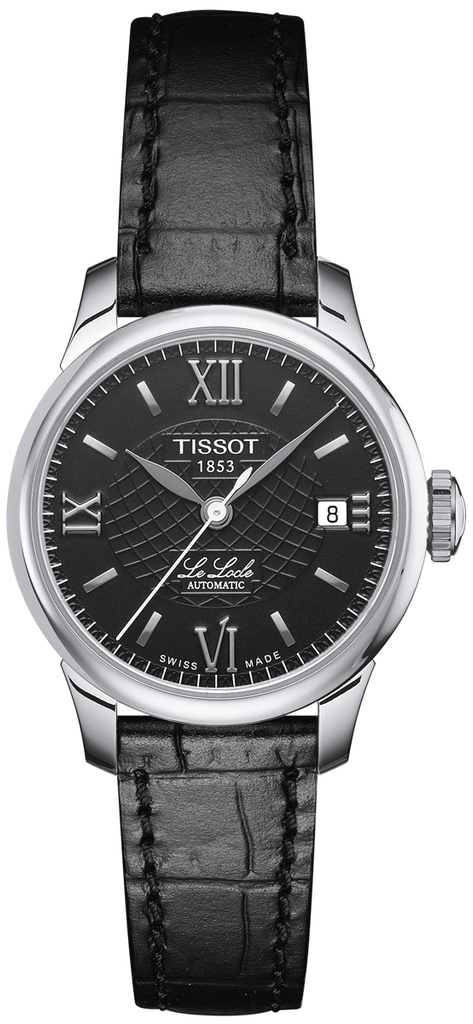 Buy Shop Tissot Le Locle Automatic Lady Black Dial Black Leather Strap Watch for Women - T41.1.123.57 USA Online