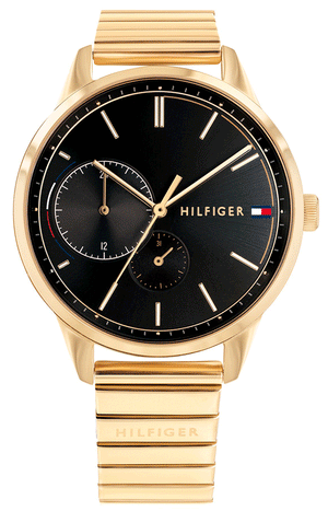 Buy Shop Tommy Hilfiger Brooke Black Dial Gold Steel Strap Watch for Women - 1782019 USA Online