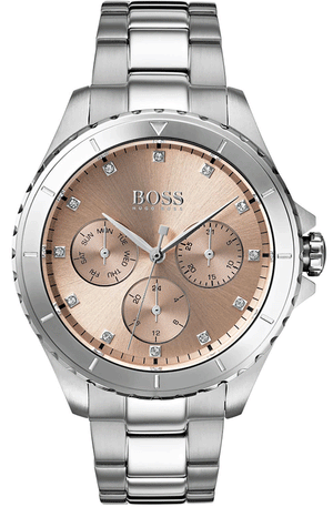 Buy Shop Hugo Boss Premiere Rose Gold Dial Silver Steel Strap Watch for Women - 1502444 USA Online