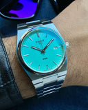 Tissot PRX Quartz Light Green Dial Silver Steel Strap Watch for Men - T137.410.11.091.01