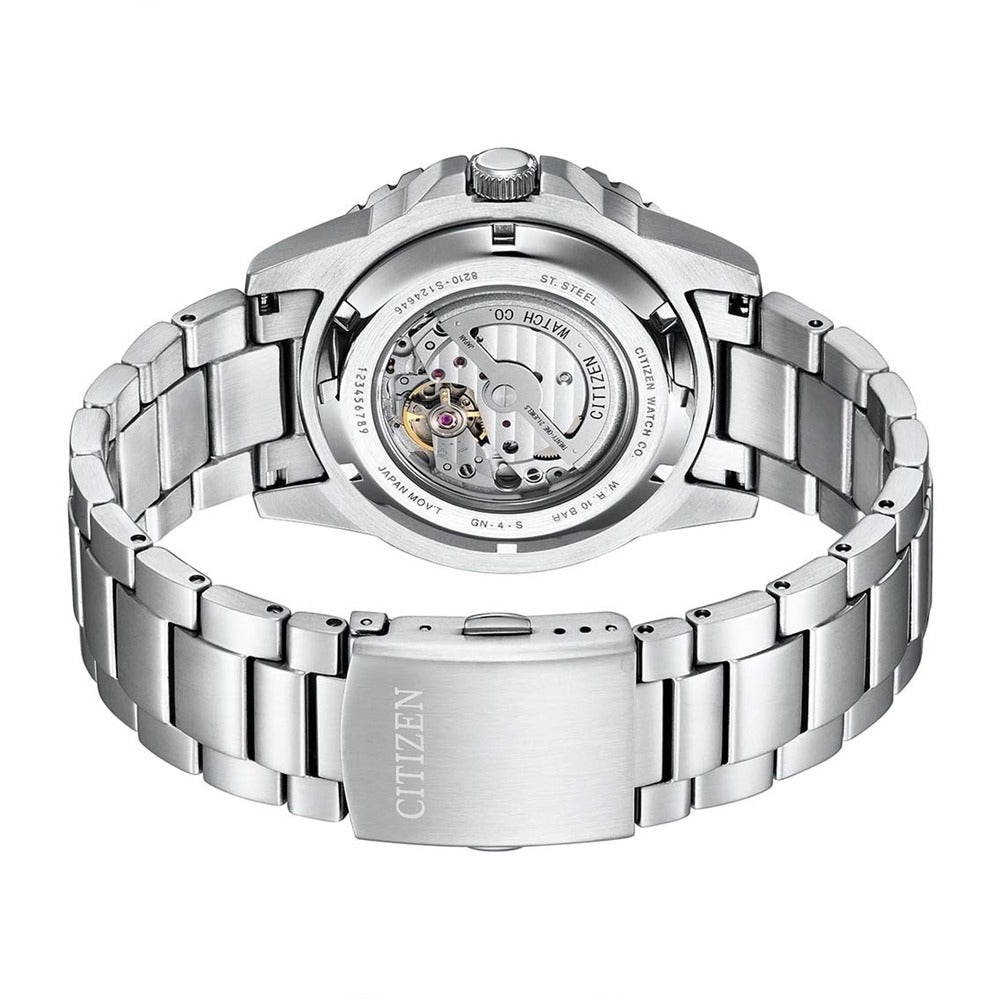 Buy Shop Citizen Mechanical Automatic Orange Dial Silver Steel Strap Watch for Men - NJ0128-80X USA Online