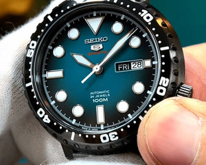 Buy Shop Seiko 5 Sports Automatic Turquoise Dial Grey Steel Strap Watch for Men - SRPC65J1 USA Online