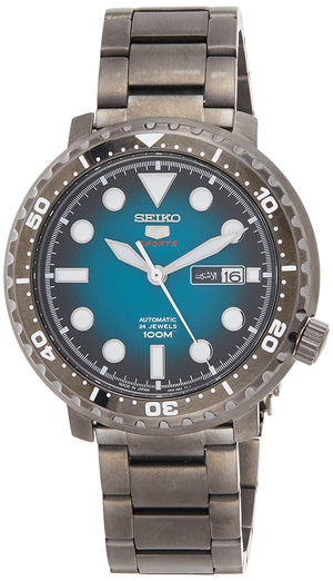 Buy Shop Seiko 5 Sports Automatic Turquoise Dial Grey Steel Strap Watch for Men - SRPC65J1 USA Online