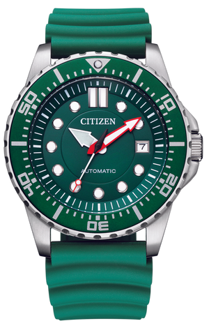 Buy Shop Citizen Mechanical Automatic Green Dial Green Rubber Strap Watch for Men - NJ0129-10X USA Online