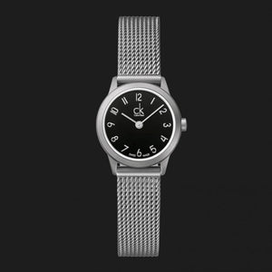 Buy Shop Calvin Klein Minimal Black Dial Silver Mesh Bracelet Watch for Women - K3M53151 USA Online