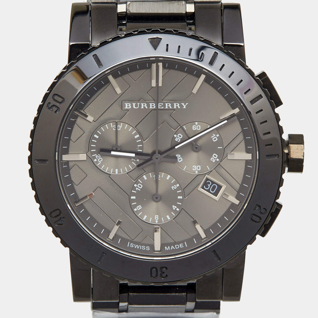 Buy Shop Burberry The City Grey Dial Gunmetal Grey Steel Strap Watch for Men - BU9381 USA Online