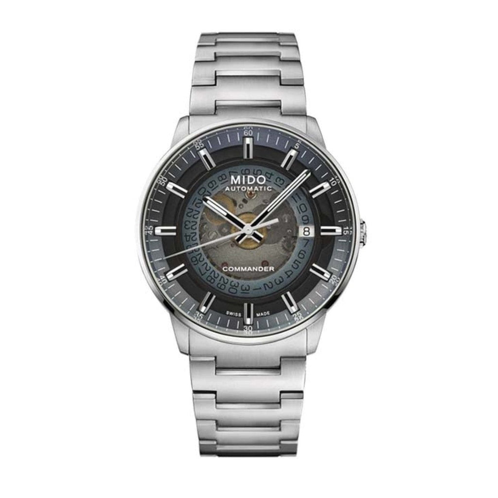 Buy Shop Mido Commander Automatic Gradient Blue Dial Silver Steel Strap Watch For Men - M021.407.11.411.01 USA Online