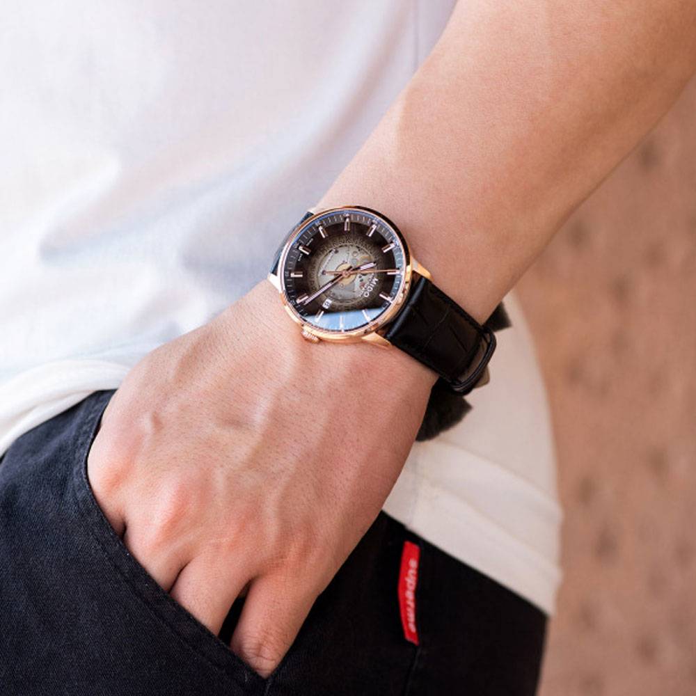 Buy Shop Mido Commander Automatic Black Dial Black Leather Strap Watch For Men - M021.407.36.411.00 USA Online