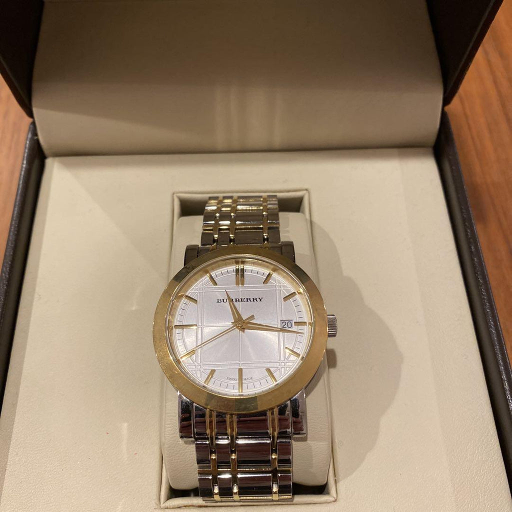 Buy Shop Burberry Heritage White Dial Two Tone Stainless Steel Strap Watch for Men - BU1358 USA Online