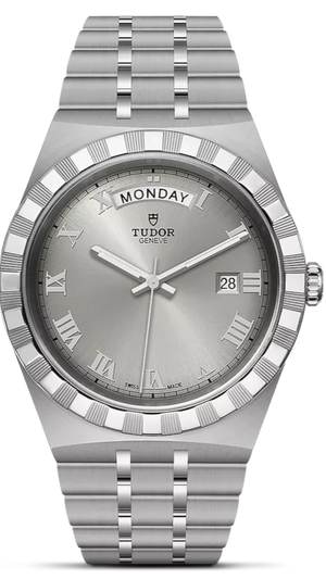 Buy Shop Tudor Royal Day Date Diamonds Automatic Silver Dial Silver Steel Strap Watch for Men - M28600-0002 USA Online