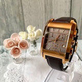 Buy Shop Burberry Heritage Chronograph Square Grey Dial Brown Leather Strap Watch for Men - BU1566 USA Online