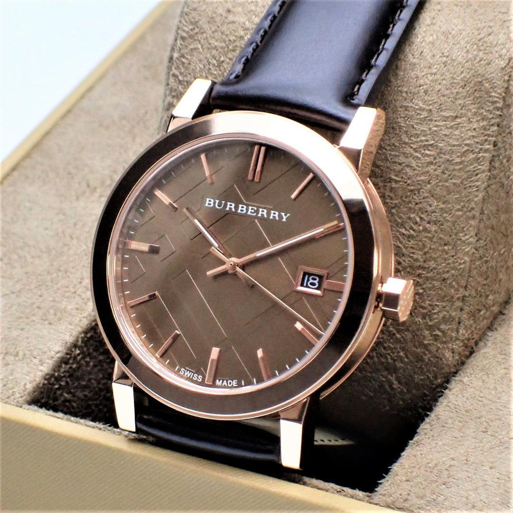 Buy Shop Burberry The City Brown Dial Brown Leather Strap Watch for Men - BU9013 USA Online