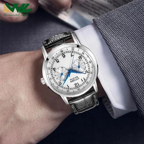 Buy Shop Citizen Eco Drive Silver Dial Black Leather Strap Watch For Men - AO9000-06B USA Online