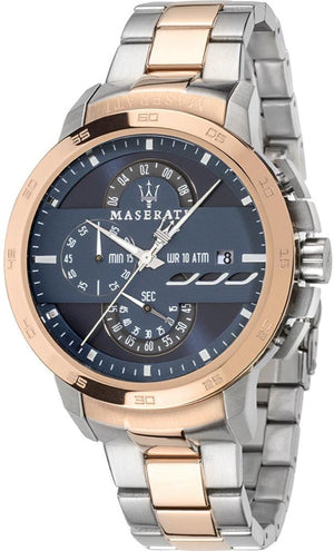 Buy Shop Maserati Ingegno Chronograph Blue Dial Two Tone Steel Strap Watch for Men - R8873619002 USA Online