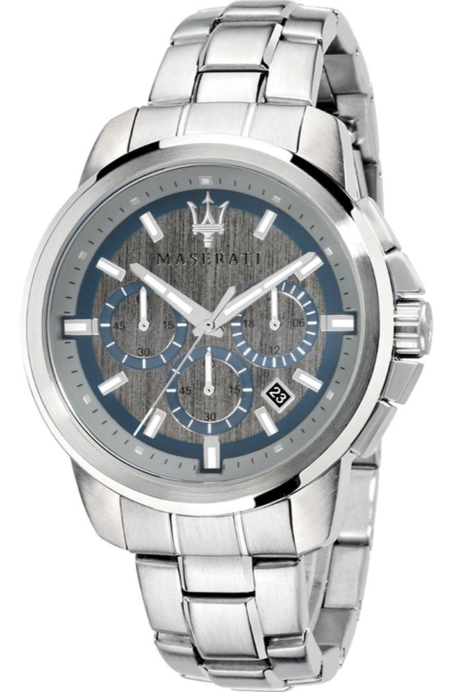 Buy Shop Maserati Successo Chronograph Silver Dial Silver Steel Strap Watch For Men - R8873621006 USA Online