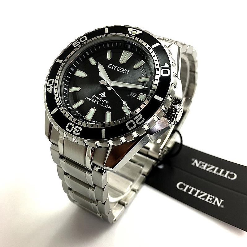 Buy Shop Citizen Promaster Diver Chronograph Black Dial Silver Steel Strap Watch For Men - BN0190-82E USA Online