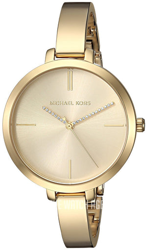 Buy Shop Michael Kors Jaryn Quartz Gold Dial Gold Steel Strap Watch For Women - MK3734 USA Online