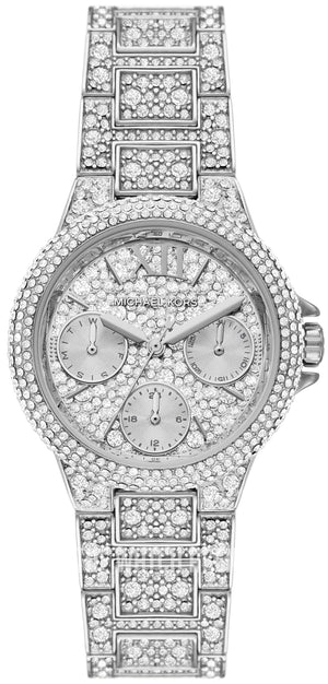 Buy Shop Michael Kors Camille Multifunction Crystals Silver Dial Silver Steel Strap Watch For Women - MK6996 USA Online