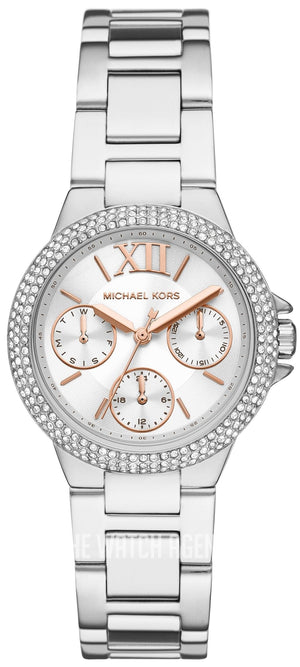 Buy Shop Michael Kors Camille Chronograph White Dial Silver Steel Strap Watch For Women - MK7198 USA Online