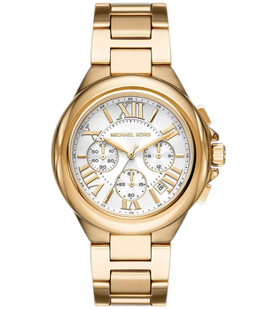 Buy Shop Michael Kors Camille Chronograph White Dial Gold Steel Strap Watch For Women - MK7270 USA Online