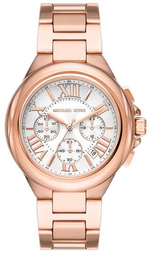 Buy Shop Michael Kors Camille Chronograph White Dial Rose Gold Steel Strap Watch For Women - MK7271 USA Online