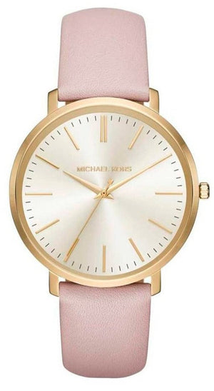 Buy Shop Michael Kors Jaryn Quartz Gold Dial Pink Leather Strap Watch For Women - MK2471 USA Online