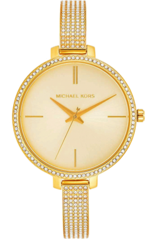 Buy Shop Michael Kors Jaryn Quartz Gold Dial Gold Steel Strap Watch For Women - MK3784 USA Online