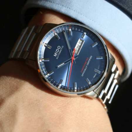 Buy Shop Mido Commander II Automatic Chronometer Blue Dial Silver Steel Strap Watch For Men - M021.431.11.041.00 USA Online