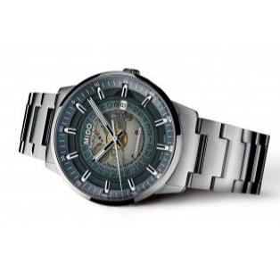 Buy Shop Mido Commander Automatic Gradient Blue Dial Silver Steel Strap Watch For Men - M021.407.11.411.01 USA Online