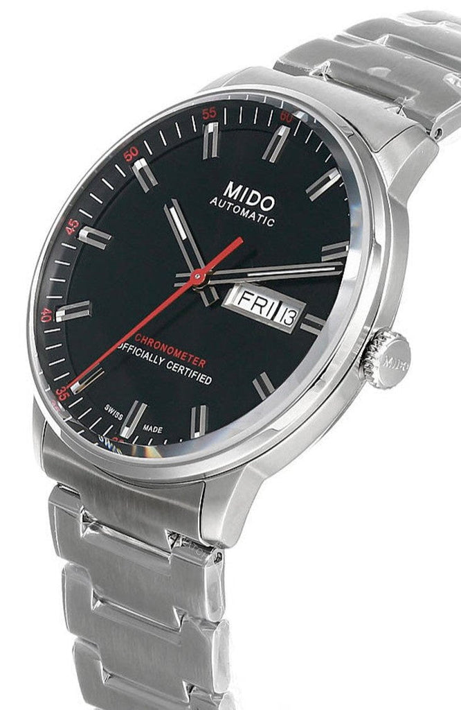 Buy Shop Mido Commander II Automatic Black Dial Silver Steel Strap Watch For Men - M021.431.11.051.00 USA Online
