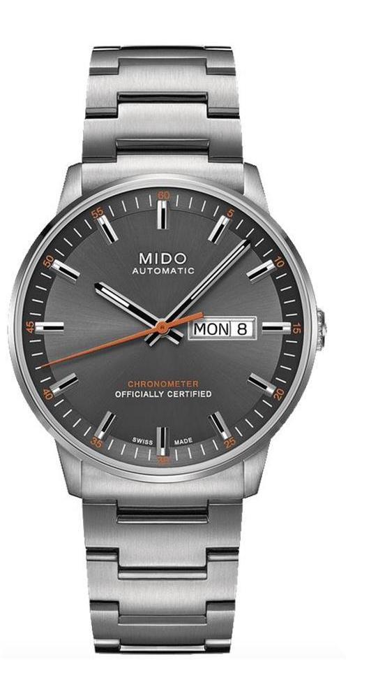 Buy Shop Mido Commander II Automatic Chronometer Grey Dial Silver Steel Strap Watch For Men - M021.431.11.061.01 USA Online
