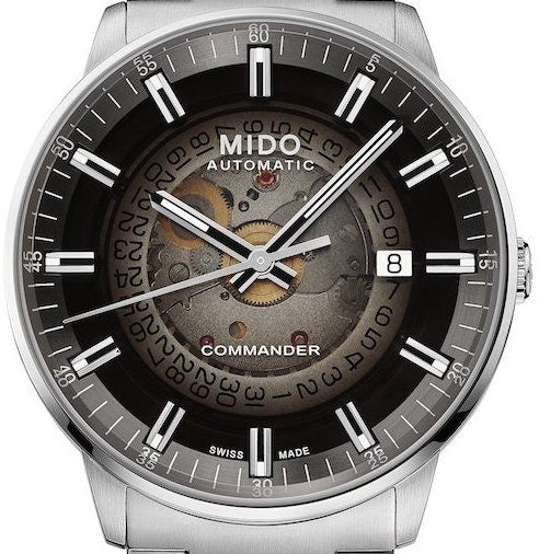 Buy Shop Mido Commander Automatic Gradient Black Dial Silver Steel Strap Watch For Men - M021.407.11.411.00 USA Online