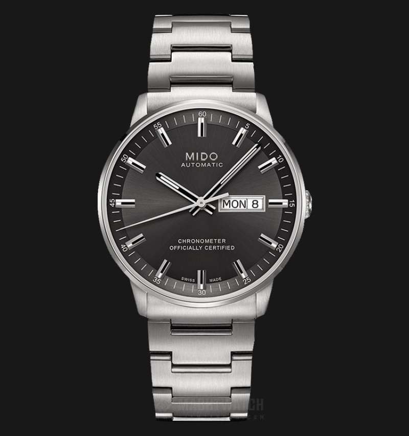 Buy Shop Mido Commander II Automatic Chronometer Grey Dial Silver Steel Strap Watch For Men - M021.431.11.061.00 USA Online