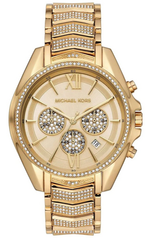 Buy Shop Michael Kors Whitney Chronograph Gold Dial Gold Steel Strap Watch For Women - MK6729 USA Online