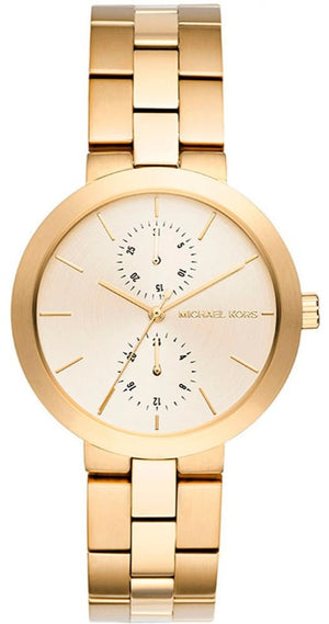 Buy Shop Michael Kors Garner Quartz Gold Dial Gold Steel Strap Watch For Women - MK6408 USA Online