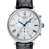 Buy Shop Tissot Carson Premium Chronograph Silver Dial Black Leather Strap Watch For Men - T122.417.16.033.00 USA Online