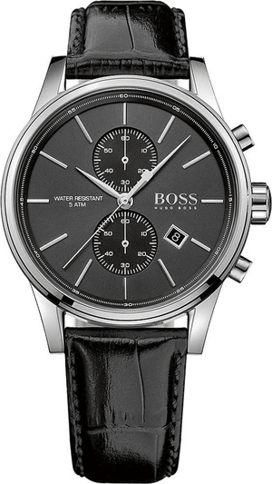 Buy Shop Hugo Boss Jet Black Dial Black Leather Strap Watch for Men - 1513279 USA Online