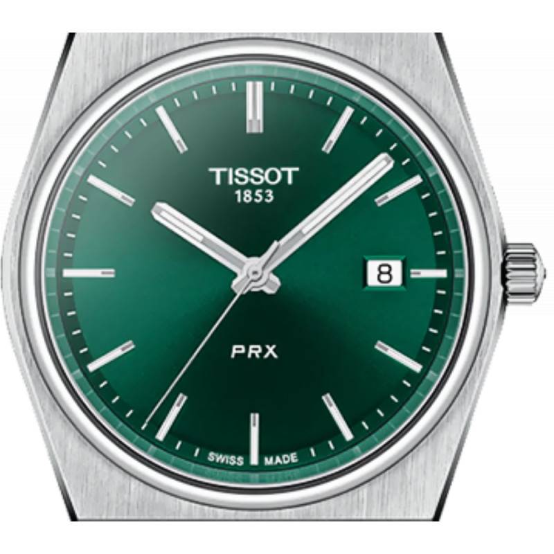 Buy Shop Tissot PRX Green Dial Silver Steel Strap Watch For Men - T137.410.11.091.00 USA Online