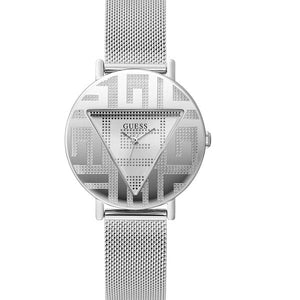 Buy Shop Guess Iconic Quartz Silver Dial Silver Mesh Bracelet Watch For Women - GW0527L1 USA Online