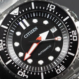 Buy Shop Citizen Mechanical Black Dial Silver Steel Strap Watch For Men - NJ0120-81E USA Online