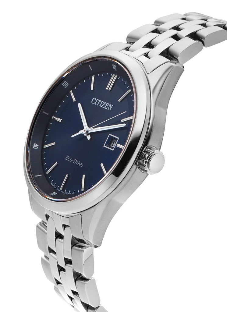 Buy Shop Citizen Eco Drive Blue Dial Silver Steel Strap Watch For Men - BM7250-56L USA Online