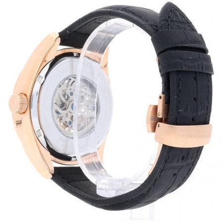 Buy Shop Maserati Traguardo Automatic Black Skeleton Dial Black Leather Strap Watch For Men - R8821112001 USA Online