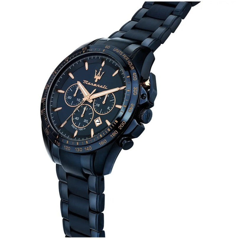 Buy Shop Maserati Traguardo Chronograph Blue Dial Blue Steel Strap Watch For Men - R8873612054 USA Online