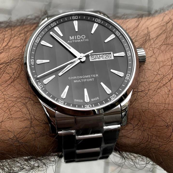 Buy Shop Mido Multifort Automatic Gray Dial Silver Steel Strap Watch For Men - M005.430.11.061.80 USA Online