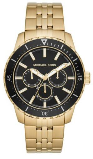 Buy Shop Michael Kors Cunningham Multifunction Black Dial Gold Steel Strap Watch For Men - MK7154 USA Online