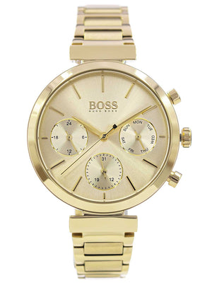 Buy Shop Hugo Boss Flawless Gold Dial Gold Steel Strap Watch for Women - 1502532 USA Online